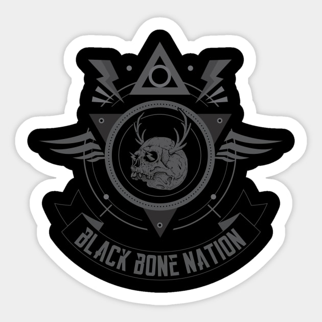 Skully - B&W Sticker by Black Bone Nation